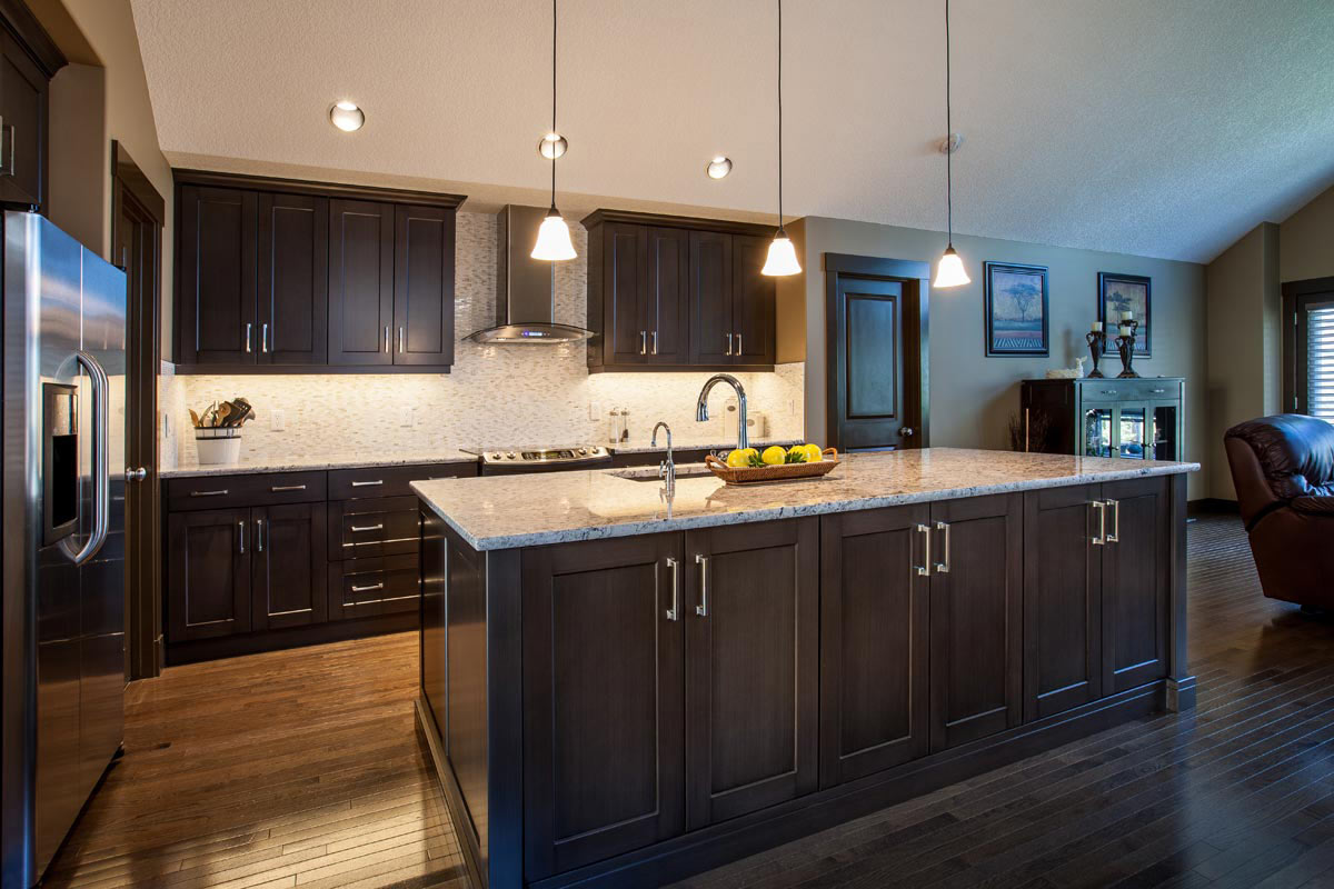 Espresso cabinetry detail