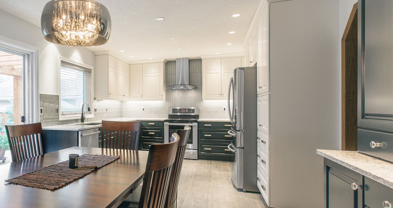 Subway tile and open shelving